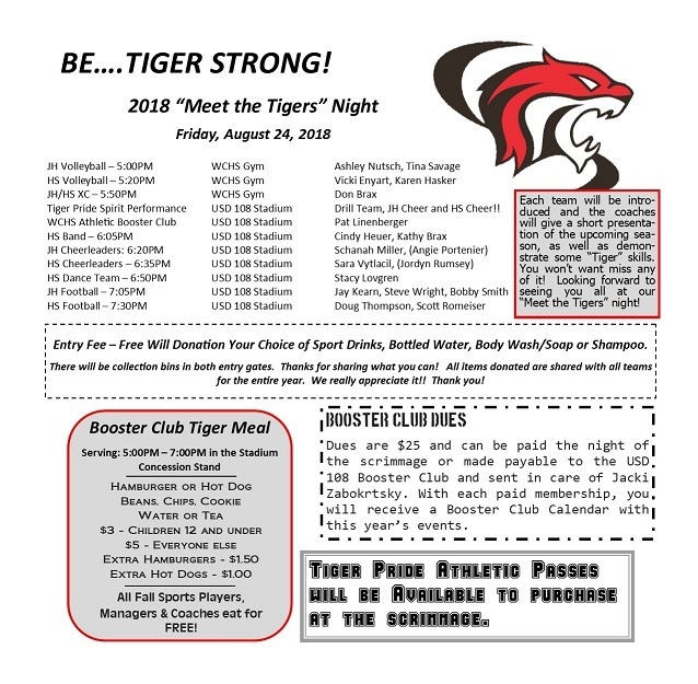 TIGER SCRIMMAGE TONIGHT 8/24!!! More info in image.