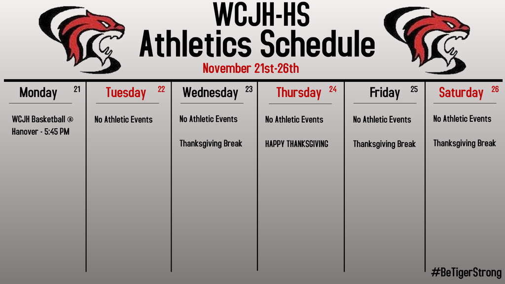 Nov 21-26 Athletic Schedule